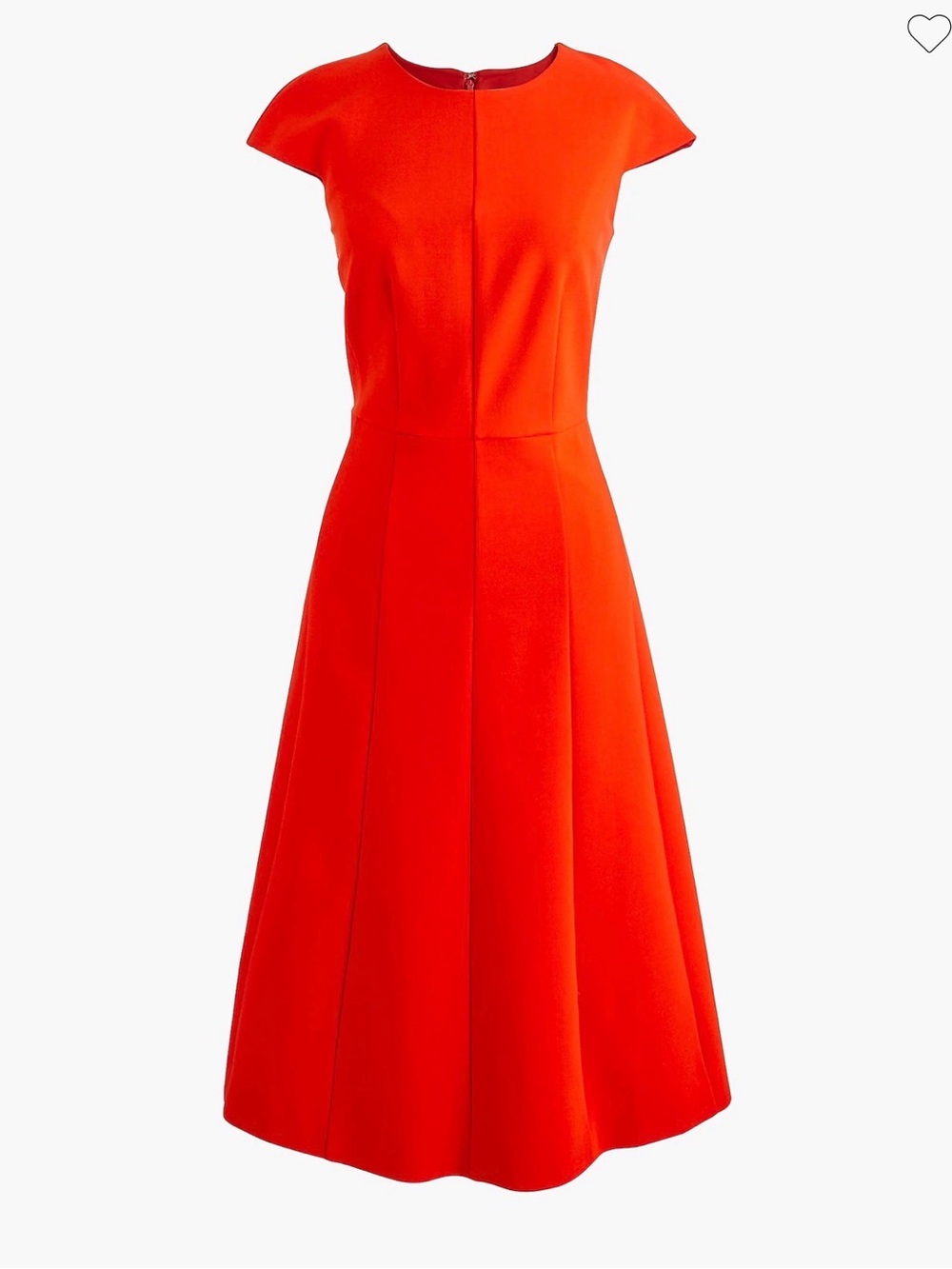 J Crew Orange Cap-Sleeve A Line Dress